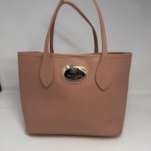 Roberto Cavalli Leather Tote Bag Purse Nude Soft Pink New